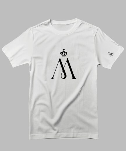 T-Shirt biały z czarnym logo Aria Martelle