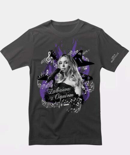 T-Shirt szary "Zabawa z Ogniem" Aria Martelle