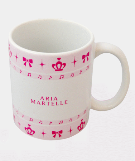 Biały kubek "księżniczkowy" 320ml z różowym wzorem Aria Martelle